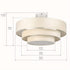 Deckenlampe Stoff Beige mit ausziehbarem dreischichtigem Lampenschirm